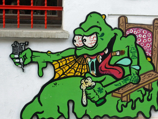 green monster graffiti by Kotzian